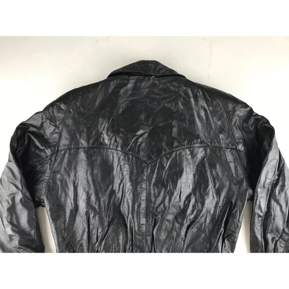 Evan Arpelli Womens Black Leather Long Sleeve Full Zip Motorcycle Jacket Size XS - Picture 7 of 8